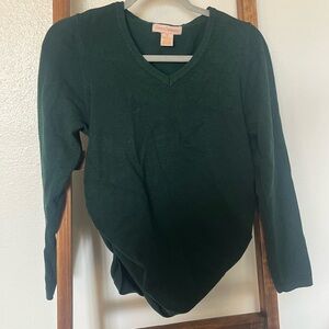 Expressions Dark Green V-Neck Sweater Maternity
